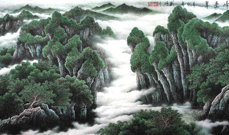 小八尺中国山水画