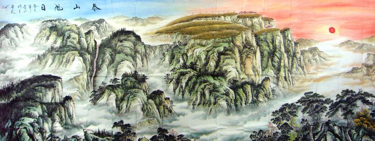 巨幅精品国画泰山