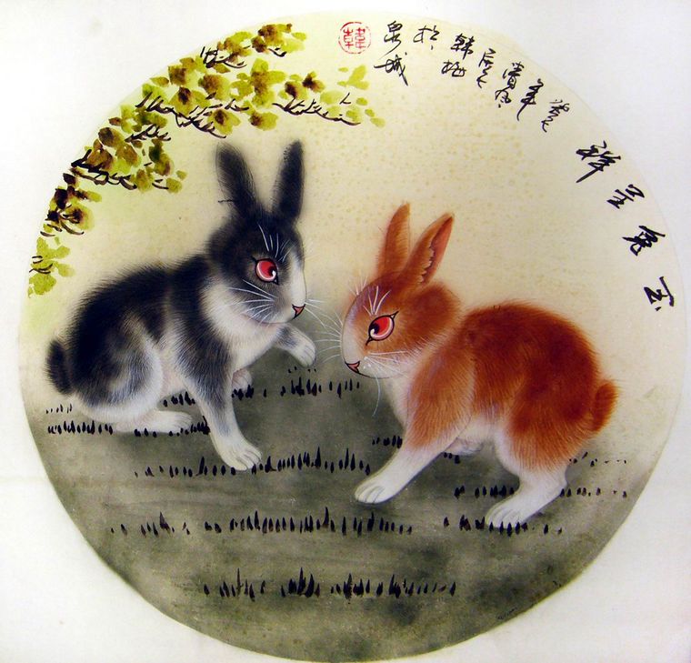 中国画兔