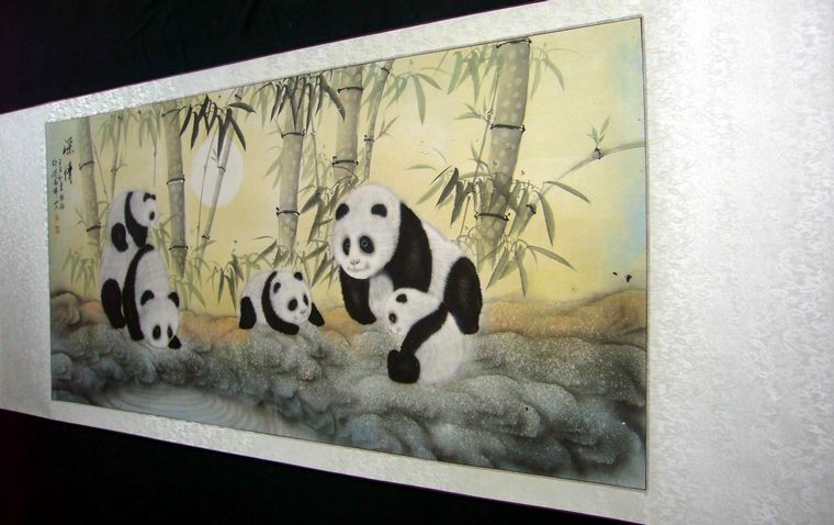 国画熊猫图