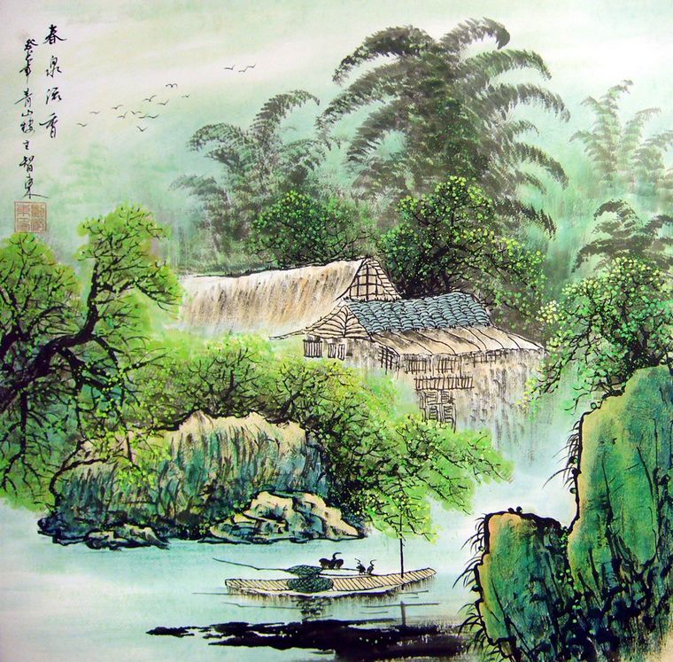 斗方名家山水画